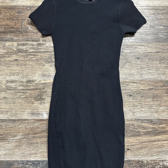 Cozi Black Bodycon Ribbed Mini Dress Womens Medium - Picture 1 of 7
